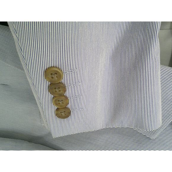 Nautica Mens Blue Pin Striped Modern Fit Single Breasted 2-Piece Suit 38R 34x30 - Picture 9 of 15